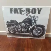 Harley Davidson Fat Boy Repro Tin Sign J318