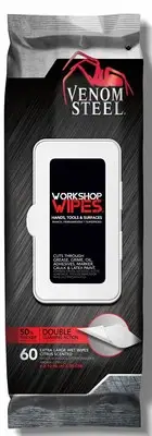 Venom Steel Workshop Wipes with Scrubbing Beads, for Grease, Grime, Oil