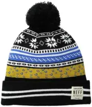 NEFF Women's Leah Fold Beanie Jacquard Pattern Winter Head Wear One Size