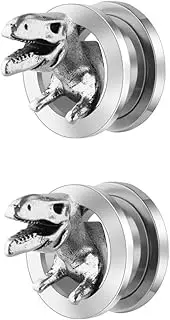 [HAPINARY] 2pcs Dinosaur Jewelry Auricle Metal Trim Helix Earring Piercing Earrings Ear Piercing Stretcher Piercing Expander Ear Stretcher Plugs Fashionable Ear Studs Ear Piercing Jewelries