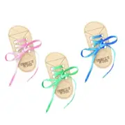 Colorful Shoelace Board Threading Game Toddlers Wooden Lacing Shoe Toy for Kids