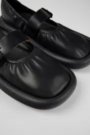 Aqua Black Leather Ballerina for Men