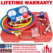 HVAC Air Conditioner Diagnostic Charging Kit A/C Manifold Gauge Set Brass Freon