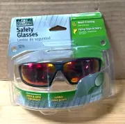 MSA Safety Works Mirrored Red Lens Black Frame Safety Glasses 10087605