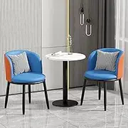 Coffee Table And Chair Set, Leisure Table And Chair Set, Reception Table And Chair Combination, Tea Shop Coffee Shop Dessert Shop Negotiation Room Reception Room Restaurant Bar Terrace ( Color : Blue+