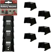 StealthMounts Battery Mounts for Milwaukee M12 | Cordless Battery Holders for Milwaukee 12v Power Tools | 6 Pack | Black Milwaukee Battery Organisers