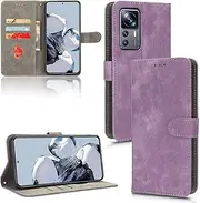 [TiHen] Compatible for Case Oppo A57 5G 2022, PU Leather Folio Wallet Case Card Holder Storage,Magnetic Closure Shockproof Stand+2X Screen Protector-Purple