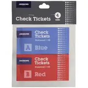 J.Burrows Check Ticket Book 4 Pack