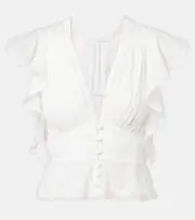 [Poupette St Barth] Poupette St Barth Romy cotton blouse AU 6 white