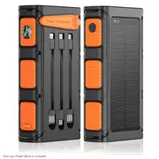30000mAh Hand Crank Solar Charging PD22.5W Fast Portable Charger Power Bank