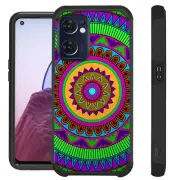 FUSION For OnePlus Nord N300 5G Case Hybrid Phone Cover MANDALA GREEN ORANGE