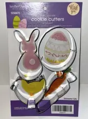 Easter Cookie Cutters 4 Count Bunny Rabbit Egg Carrot Bird Chick Spring NWT