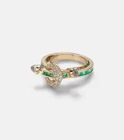 [Ananya] Ananya Chakra 18kt gold ring with emeralds and gemstones P gold