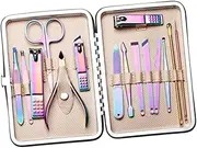 Beatifufu Stainless Steel Nail Clippers Set 15pcs Manicure Tools Kit Scissors Perfect for Home Travel