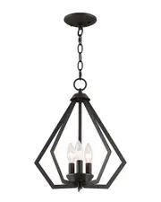 Livex Prism 3-Light BZ Mini Chandelier/Ceiling Mount