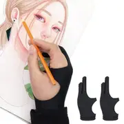 2PCS Digital Drawing Gloves Art Glove with Two Finger Artist Glove for Drawing Tablet ipad Sketching
