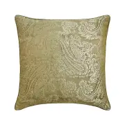 Brown Jacquard Paisley 16"x16" Throw Pillow Cover - Paisley Brown Smitten
