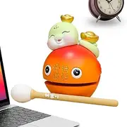 Fish Percussion Instrument, Traditional Zen Drum, Mokugyo Fish New Year Snake Temple Block Zen Meditation Percussion Instrument for Yoga Kids Adults Musicians