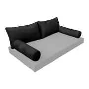 |SLIPCOVER ONLY| S2 Outdoor Bolster Backrest Pillow Covers Same Piped Twin AD109