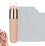 Handmade Nail Design Tool, Nail Stamp Pen, Nail Stamp Pen Manicure Nail Stamp Kit - Compact Design Nail Decorating Tool for Beginners and Experienced Manicure Manicure