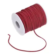 Faux Suede Leather Cord, 50 Yards 2.6mm Flat Suede Leather Lace [Wine Red]