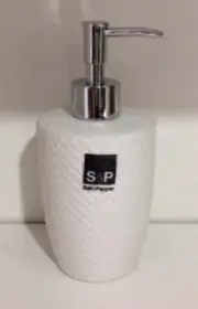 Salt & Pepper Emboss White Soap Dispenser - 8x18cm