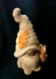 Latex gnome squirrel mold plaster cement concrete rubber mould 8"Hx4.5"W