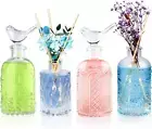 Reed Diffuser Glass Bottles Empty Set of 4 DIY Clear Decorative Bottles Fragr...