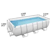 Bestway 56660 - 4.04m x 2.01m x 1.00m Swimming Pool Above Ground Corrosion-resistant Steel Rectangular