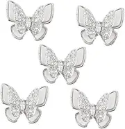 EXQUIMEUBLE 5pcs Double Butterfly Nail for Manicure Jewelry for Home Nail Art Decoration Your Manicure Elegant Charms for Special Occasions