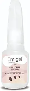 Emigel Professional Nail Glue for Artificial Nail Extensions with Brush On Applicator | Professional Grade | Quick-Drying Glue for Long Lasting and Secure Nail 10g