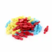 A● 45Pcs 6.3mm Width Insulated Male Female Spade Crimp Terminal Connector