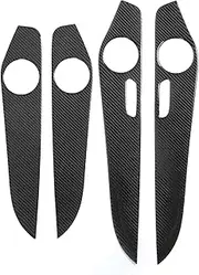 Gearwell Door Panel Cover, Car Interior Speaker Trim Overlay Carbon Fiber Door Speaker Cover Compatible with Benz C Class W205 GLC Class, Inner Door Speaker Panel, Interior Audio T