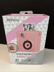 Vivitar Instaprint Digital Camera Pink Compact 4 Games 12mp USB-C Strap Included