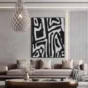 Abstract Black Canvas Wall Art
