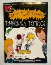 Vintage 1993 MTV Beavis and Butthead Temporary Tattoo