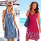 2022 Printed Loose Mini Dress Casual Beach Dress沙灘風連衣裙