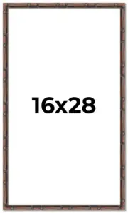 16x28 Frame Brown Bamboo with Dark Coffee/Walnut Finish | Solid Wood Picture Fra