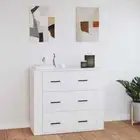 Wooden Buffet Sideboard Cabinet Storage Cupboard Drawers Hallway Table White