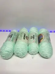 Caron Simply Soft Granny Fans Pattern 6oz Yarn Lot Of 4 Soft Green 9739
