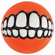 Rogz Grinz Ball Interactive Dog Toy Orange Medium 64mm