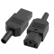 2pcs 10A AC250V IEC Type Plugs C13 Rewire Inline Power Socket Connector