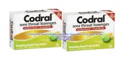 2 x Codral Sore Throat Antibacterial + Anaesthetic Lime & Lemon 36 Lozenges = 72