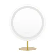 3 Colors LED Light Vanity Tabletop Makeup Mirror Touch Control Iron Frame 400mm