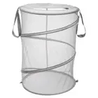 Mesh Laundry Hamper, Foldable Laundry Basket for Washing Storage (Black)