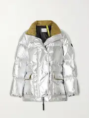 [Moncler Genius] Moncler Genius - + 2 Moncler 1952 Paquita Corduroy-trimmed Quilted Metallic Coated-cotton Down Jacket - Silver - 0 0 Silver