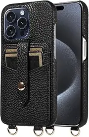 Wallet Case for iPhone 16/16 Pro/16 Plus/16 Pro Max, Light Luxury Leather Cover with Card Slots RFID Blocking Shockproof Cases,16plus,Black