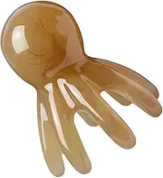 FONDOTIN Octopus Head Scratcher Resin Comb Portable Scalp Massager for Travel Camping Business Trips Jade Like Eight Claw Design for Scalp Care Relaxation Light