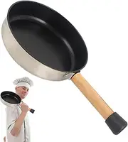 Fry Pan - 8.0x1.9x5.9 in Clad Wok Pan | Portable Campfire Utensils, Foldable Camping Skillet, Non Stick Titanium Camping Fry Pan, Stainless Steel Camping Cookware Mess Kit for Hiking