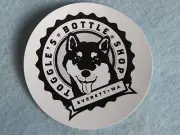 BEER STICKER ~ TOGGLE'S Bottle Shop ~ Everett, WASHINGTON ~ Huskie Canine Dog
